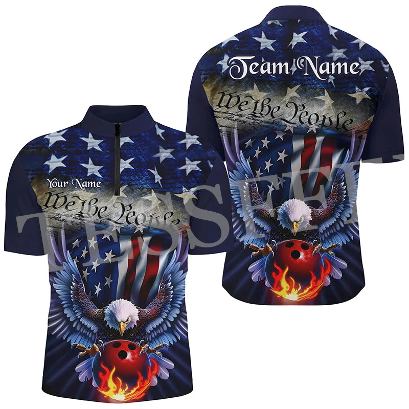 Short Sleeve Bowling Shirt Retro - Custom Name Strike Bowling Flame Tattoo