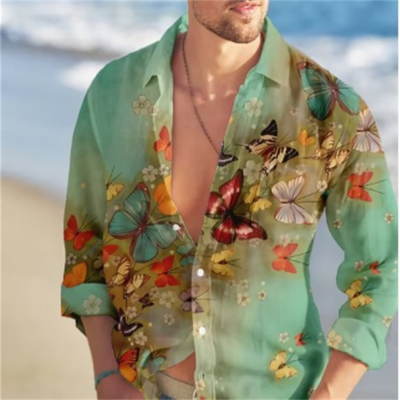 Vintage Hawaiian Floral Shirt - Butterfly Hawaiian Shirts Floral 3d Print