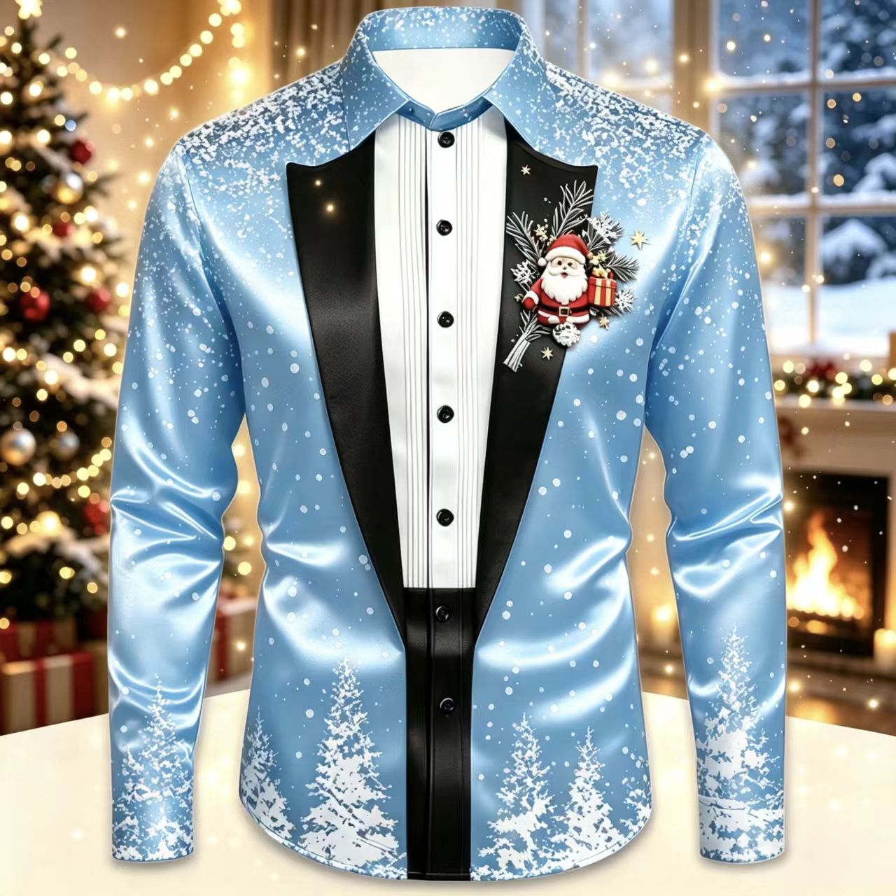 Men Christmas Satin Long Sleev - Mens Satin Silk Dress Shirt review and price