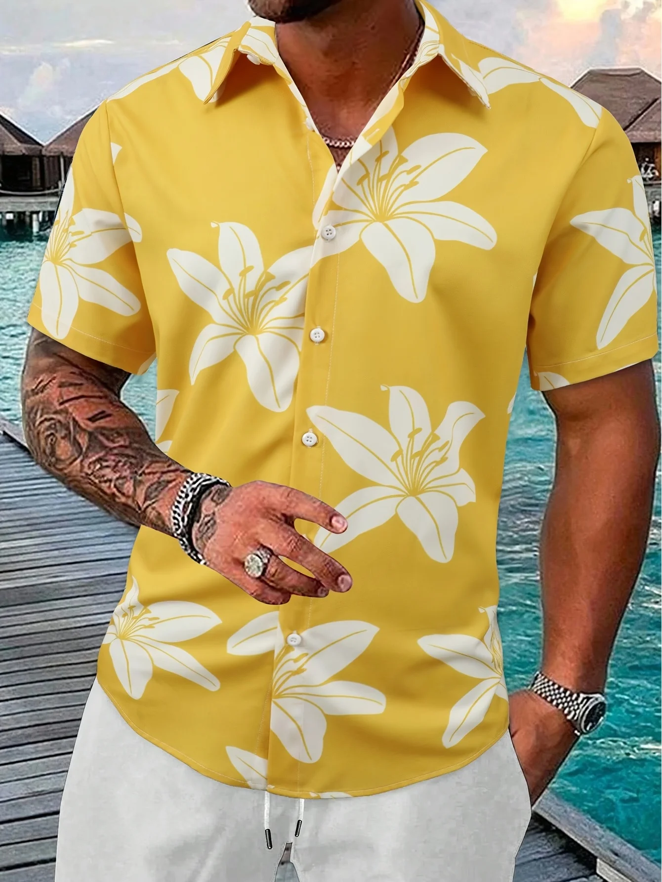Men Oversized Aloha Hawaiian S - Vintage Hawaiian Floral Shirt review and price