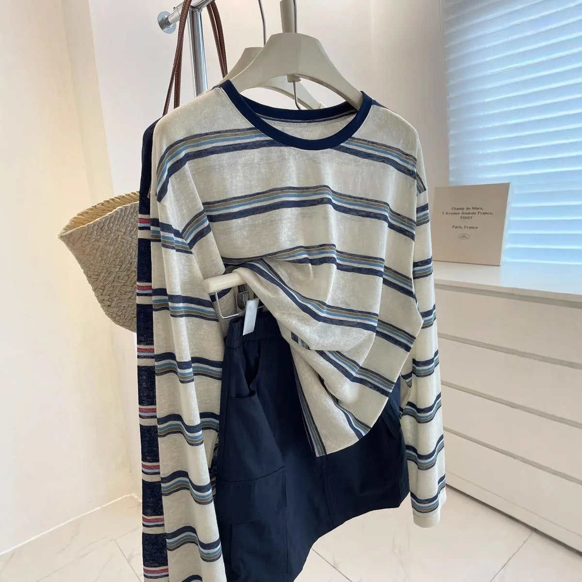 Minimalist Blue White Stripe L - T-Shirts review and price
