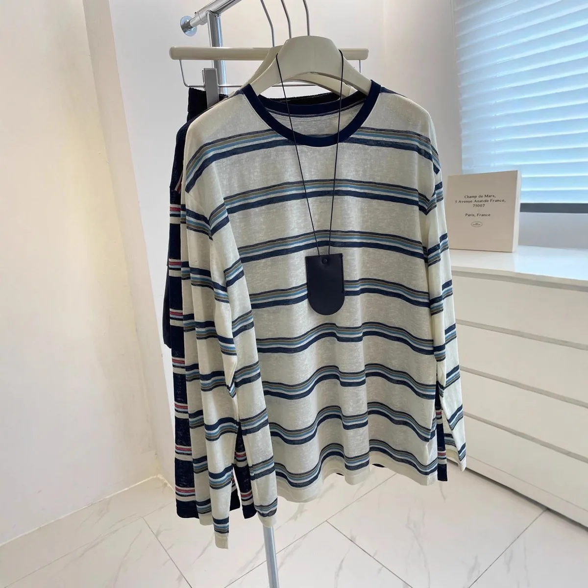 Minimalist Blue White Stripe L - T-Shirts review and price