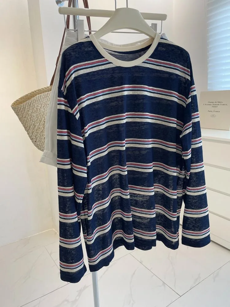 Minimalist Blue White Stripe L - T-Shirts review and price