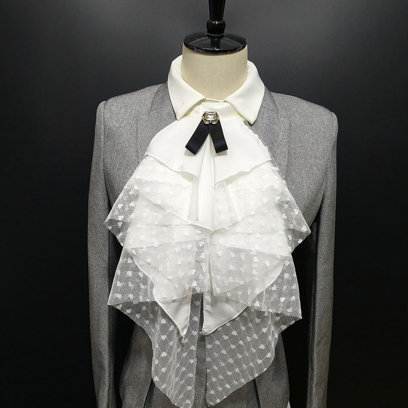 White Lace Layered Detachable  - Shirts review and price