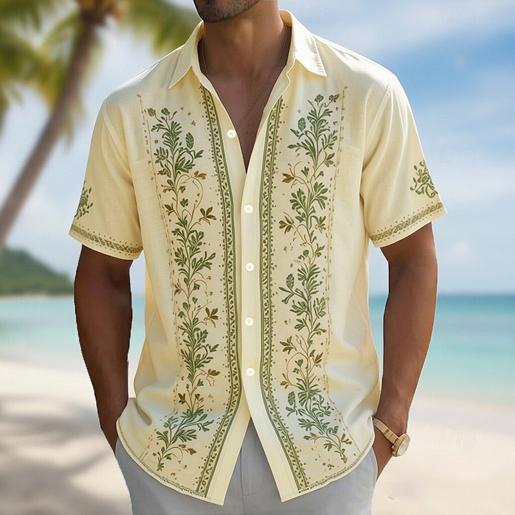 Men's Turndown Collar 3D Print - Vintage Hawaiian Floral Shirt review and price