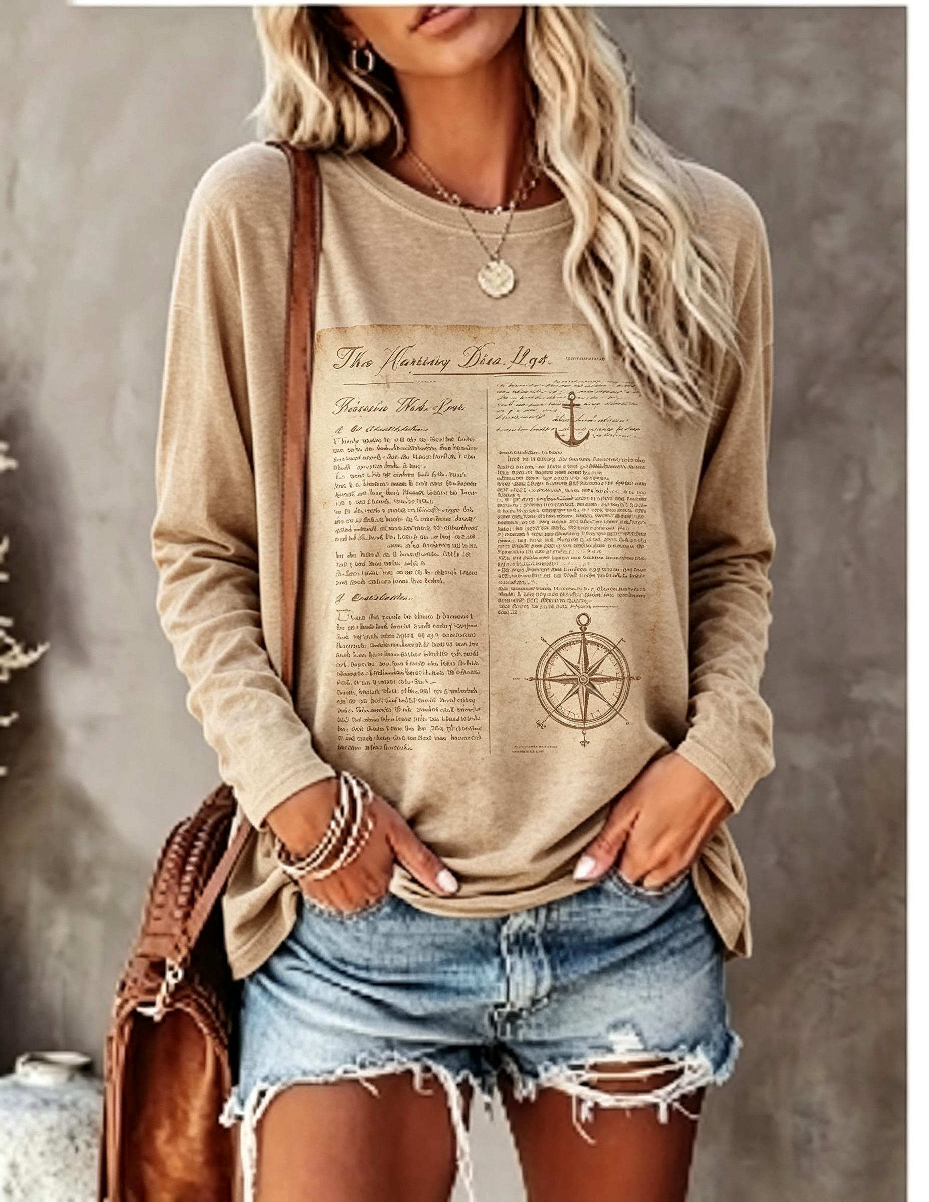 Women Long Sleeve T Shirt Vint - Shirts review and price